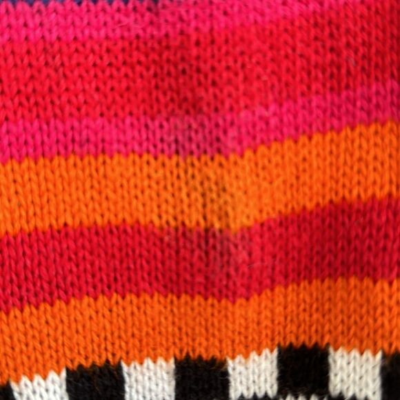 Vtg 80s/90s Contrasts turtleneck brightly colored multi patterned long sweater - Picture 4 of 8